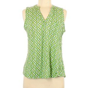 Liz Claiborne Green, Yellow, & White Abstract Floral Print Sleeveless Top Size M